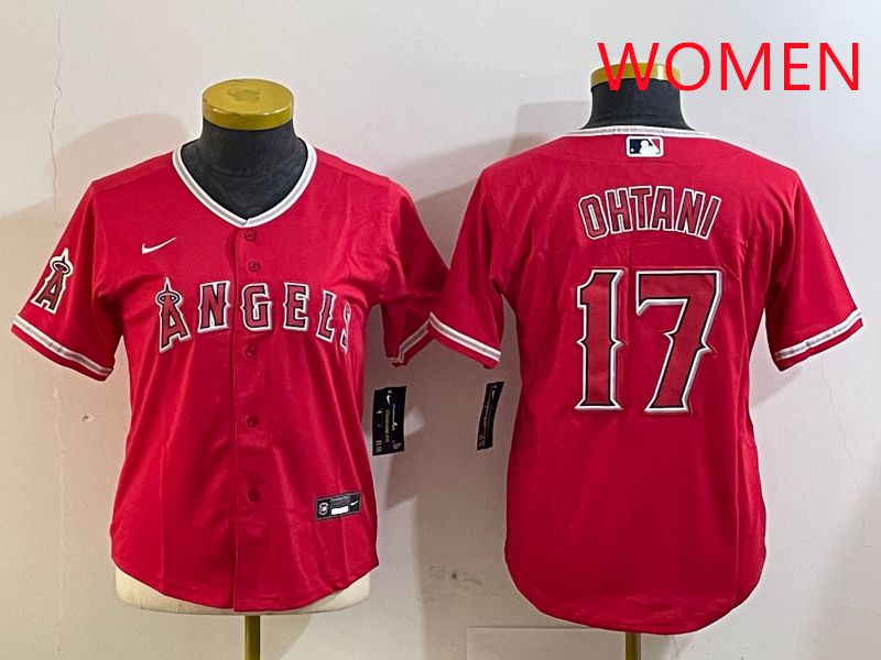 Women Los Angeles Angels #17 Ohtani Red Nike Game 2025 MLB Jersey style 3